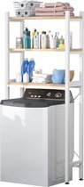 Wasmachine ombouw - Wasmachine meubel - Wasdroger kast - Wit - Wasmachine opbouwmeubel - Wasmachine kast - Duurzaam - Opbergrek