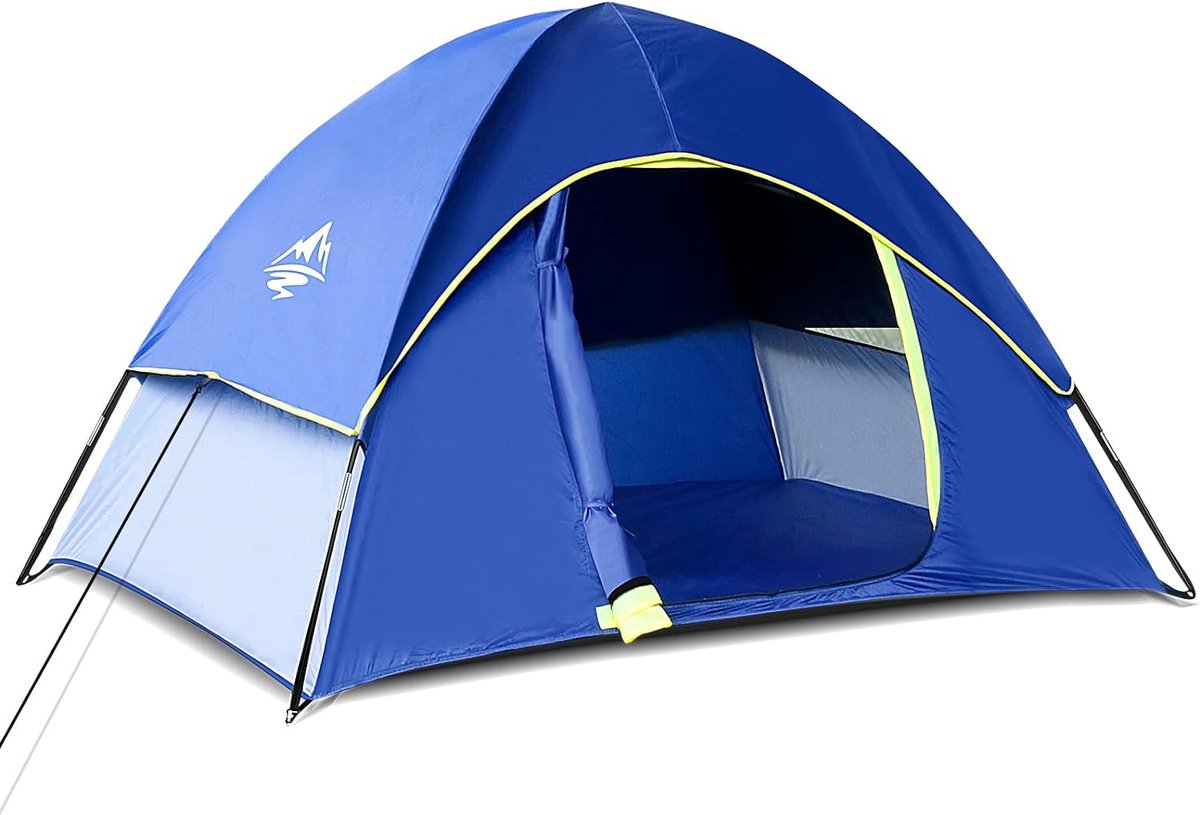 Campingtent, lichte tent voor 1-2 personen, familie-koepeltent, winddicht, met draagtas, eenvoudig op te bouwen outdoortent, werptent voor camping, tuin, wandeluitstapjes