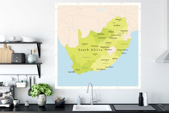 Sticker Muursticker illustration Afrique - Illustration de la carte verte de l' Afrique - 120x120 cm - film autocollant - sticker mural repositionnable XXL /