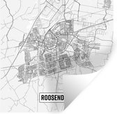Sticker Muursticker- Plan de la ville Roosendaal - 30x30 cm - feuille adhésive autocollante - sticker mural repositionnable