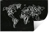 Muurstickers - Sticker Folie - Wereldkaart - Simpel - Zwart - Wit - 30x20 cm - Plakfolie - Muurstickers Kinderkamer - Zelfklevend Behang - Zelfklevend behangpapier - Stickerfolie