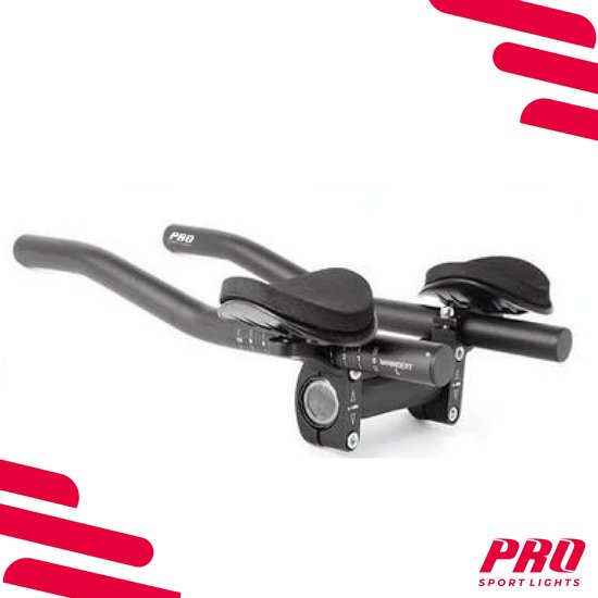 Pro Sport Lights Triathlon Ligstuur Ø31,1/32,5 - Zwart Racefiets - tijdritstuur verstelbaar van Pro — afbeelding 2