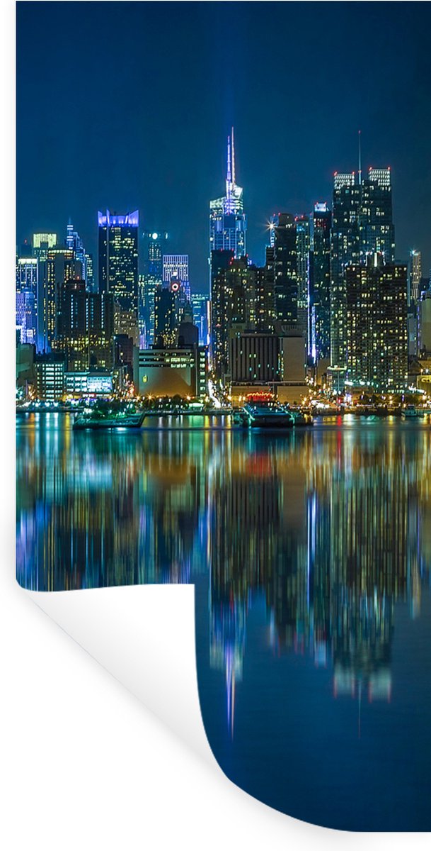 Muurstickers - Sticker Folie - New York - Skyline - Amerika - 40x80 cm - Plakfolie - Muurs