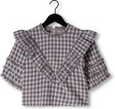 AO76 Gine Check Shirt Tops & T-shirts Meisjes - Shirt - Rood - Maat 104