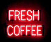 FRESH COFFEE - Lichtreclame Neon LED bord verlicht | SpellBrite | 58 x 38 cm | 6 Dimstanden - 8 Lichtanimaties | Reclamebord neon verlichting