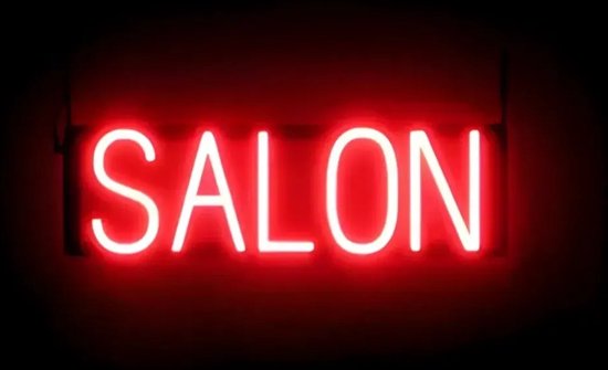 SALON - Lichtreclame Neon LED bord verlicht | SpellBrite | 53 x 16 cm | 6 Dimstanden - 8 Lichtanimaties | Reclamebord neon verlichting