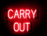 CARRY OUT - Lichtreclame Neon LED bord verlicht | SpellBrite | 88 x 16 cm | 6 Dimstanden - 8 Lichtanimaties | Reclamebord neon verlichting