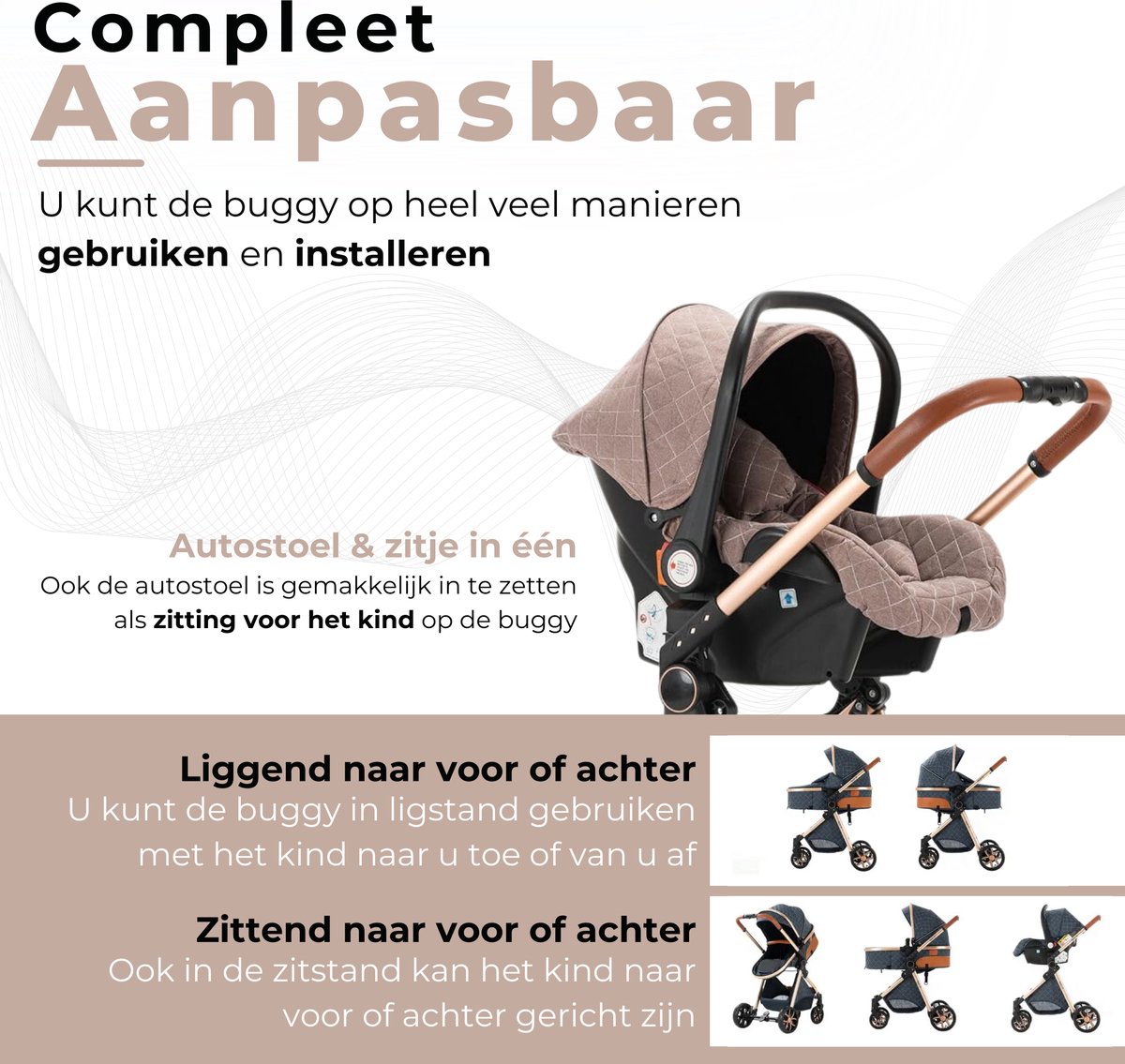 Lunola Nova 3-in-1 Kinderwagen met Autostoel (0-20kg) thumbnail 6