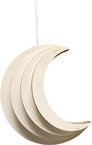 Houten hanglamp kinderkamer | Maan - blank | Plafondlamp ruimte | toddie.nl