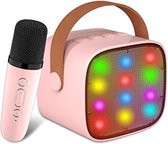 BONAOK Microfoon Karaoke-Speelgoed, 2 Microfoon, Bluetooth-Karaoke-Machine Voor Kinderen En Volwassenen, Karaoke-Speler, Microfoon Om Op Te Laden, Elektronisch Speelgoed Voor Kinderen, Beige