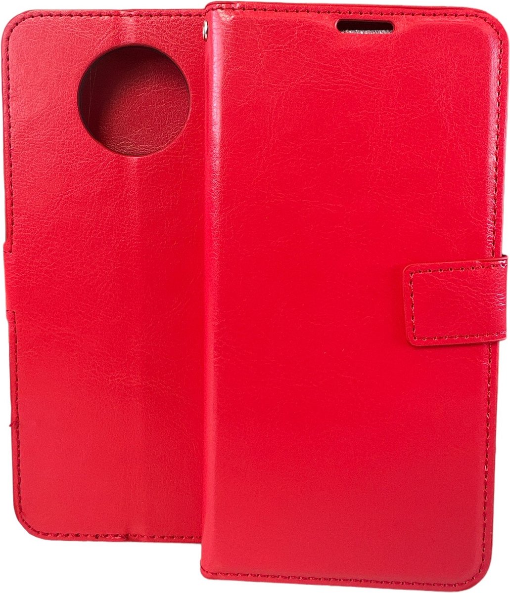 Portemonnee Book Case Hoesje Geschikt voor: Xiaomi Redmi Note 9T (5G) - Rood