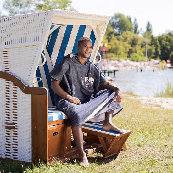 Poncho de bain unisexe, poncho de surf coton/polyester, serviette adulte,  peignoir femme et homme, serviette de bain à capuche