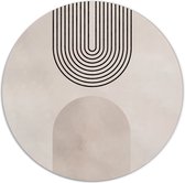 Label2X - Muurcirkel abstract bogen - Ø 80 cm - Forex - Multicolor - Wandcirkel - Rond Schilderij - Muurdecoratie Cirkel - Wandecoratie rond - Decoratie voor woonkamer of slaapkamer