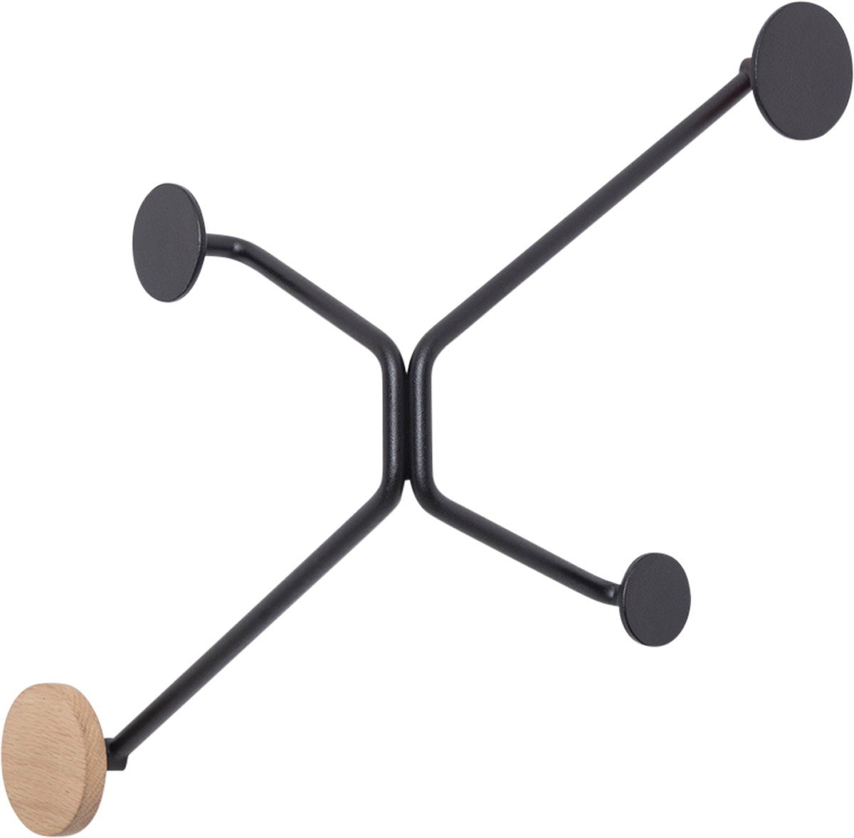 Gazzda Hook coat rack outer corners - wandkapstok black