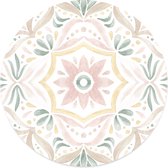 Label2X - Muurcirkel summer floral - Ø 100 cm - Dibond - Multicolor - Wandcirkel - Rond Schilderij - Muurdecoratie Cirkel - Wandecoratie rond - Decoratie voor woonkamer of slaapkamer