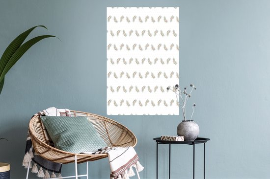 Stickers muraux - Vintage - Feuille - Motifs - 40x60 cm - Film Adhésif