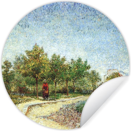 Foto: Wallcircle muurstickers behangcirkel laan in het park voyer d argenson in asni res vincent van gogh 120 cm muurcirkel zelfklevend ronde behangsticker xxl