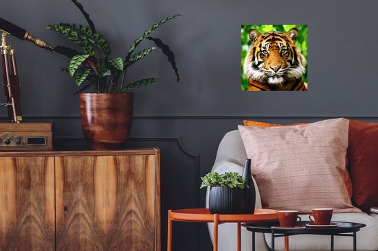 Stickers Stickers muraux - Tigre - Tête - Forêt - 30x30 cm - Feuille adhésive