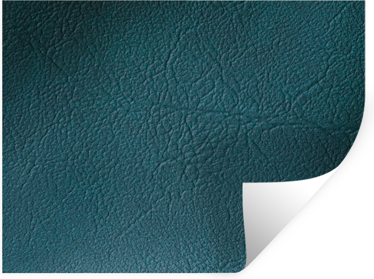 Muurstickers - Sticker Folie - Leer - Lederlook - Groen - Blauw - 120x90 cm - Plakfolie - 