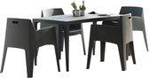 Ensemble repas de jardin : Table + 4 chaises - Polypropylène - Anthracite - SOROCA L 140 cm x H 82 cm x P 80 cm