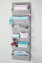 Hangende opberger - kledingkastorganizer - voor babykamer of slaapkamer - multifunctioneel/deurbevestiging/met 6 zakken - grijs