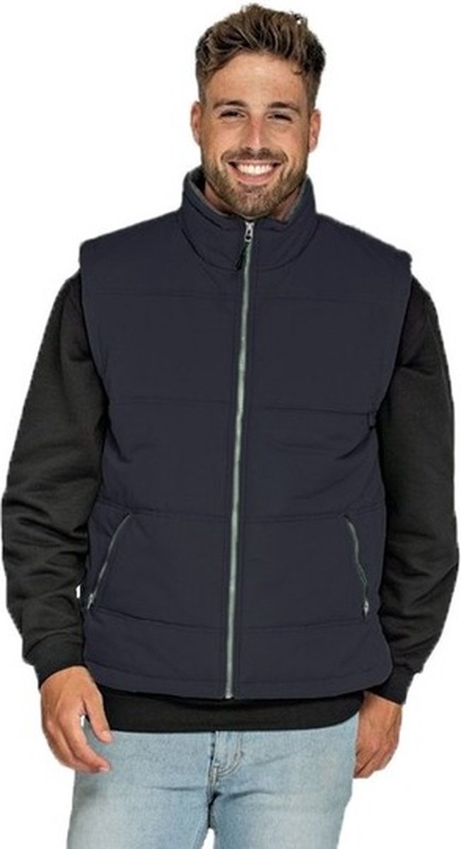 Lemon & Soda Outdoor bodywarmer voor heren - navy blauw - winddicht - mouwloos - sport en vrije tijd vest XXL