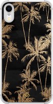 Casimoda® hoesje - Geschikt voor iPhone XR - Palmbomen - Shockproof case - Extra sterk - TPU/polycarbonaat - Zwart, Transparant