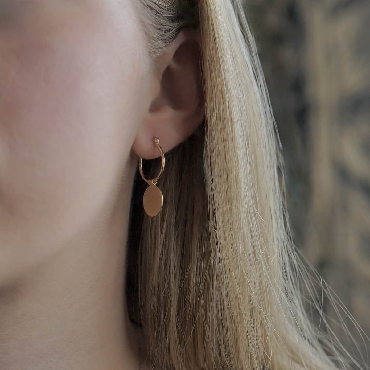 Goldplated oorbellen Disca