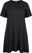 ZIZZI VPOLLY S/S ABK DRESS Dames Jurk - Black - Maat M (46-48)