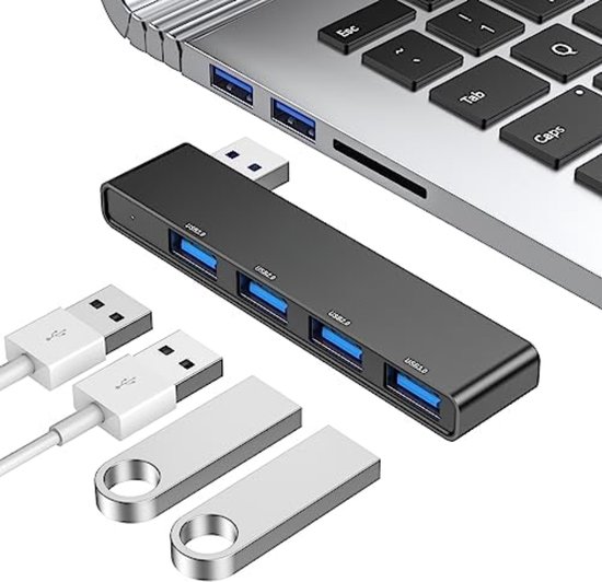 Velox Usb Splitter Voor Laptop Usb Splitter 4 Poorten Zwart bol