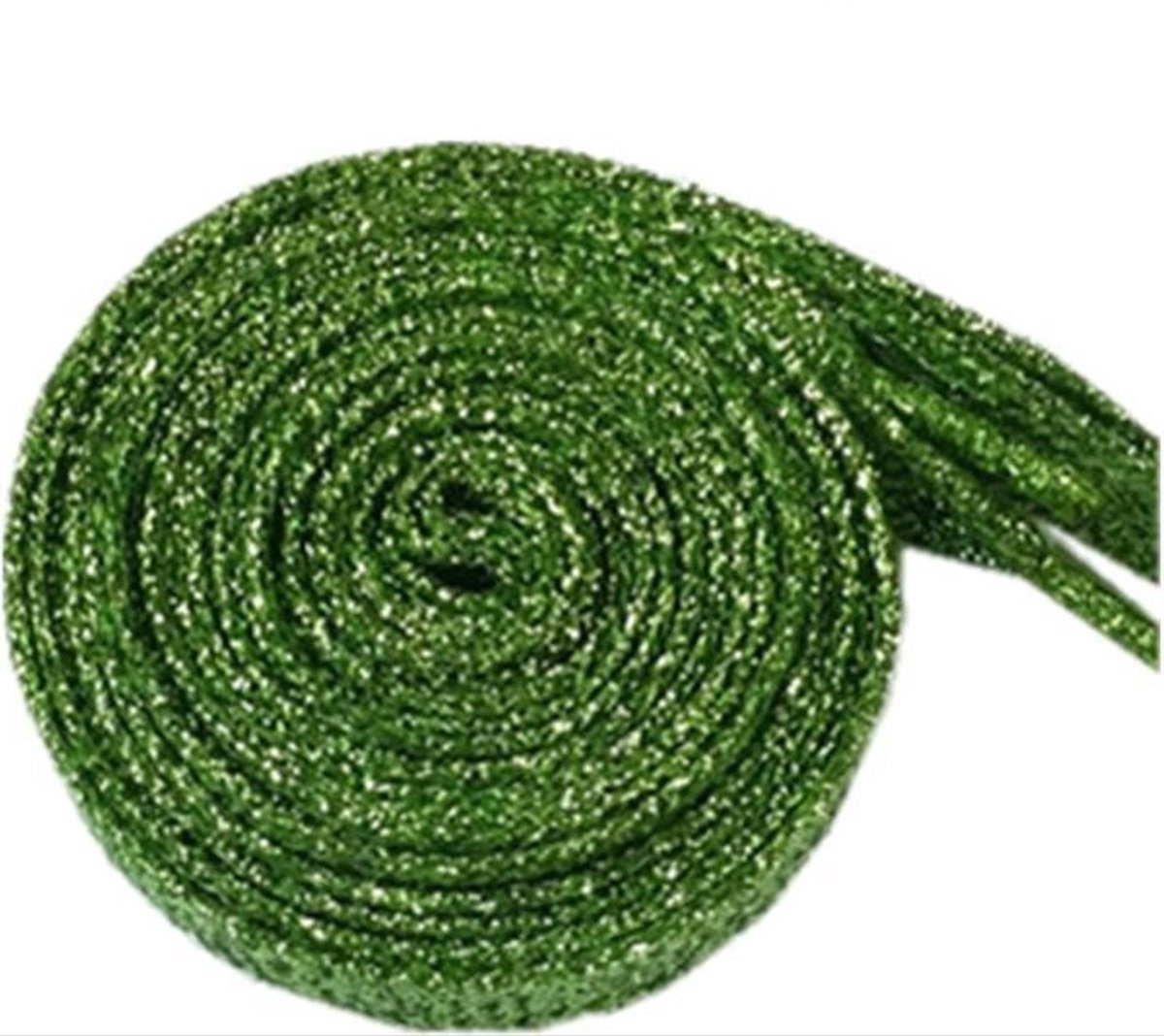 Finnacle - Schitterende Sneakerveters - 110cm - Lichtgroen - Plat - Glitter