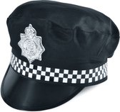 Rubies Politie/agent verkleed helm - zwart - kunststof - voor volwassenen- Verkleed accessoires/helmen