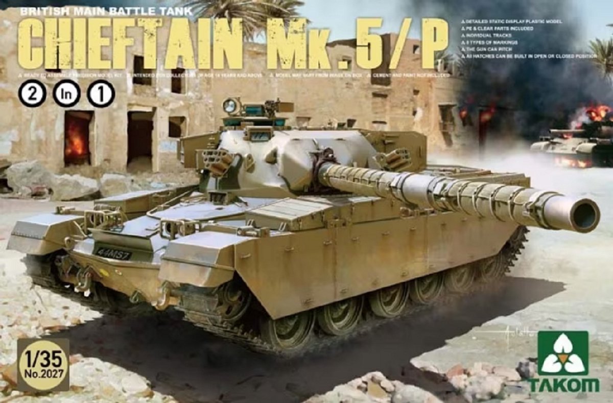 Takom Modelbouwpakket Militaire voertuigen - 2027 British Main Battle Tank Chieftain Mk.5/P Plastic - 1:35 - Modelbouw
