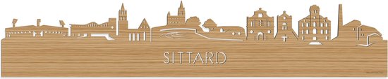 Skyline Sittard Bamboe hout - 120 cm - Woondecoratie - Wanddecoratie - Meer steden beschikbaar - Woonkamer idee - City Art - Steden kunst - Cadeau voor hem - Cadeau voor haar - Jubileum - Trouwerij - WoodWideCities