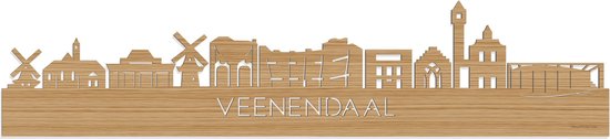 Skyline Veenendaal Bamboe hout - 100 cm - Woondecoratie - Wanddecoratie - Meer steden beschikbaar - Woonkamer idee - City Art - Steden kunst - Cadeau voor hem - Cadeau voor haar - Jubileum - Trouwerij - WoodWideCities
