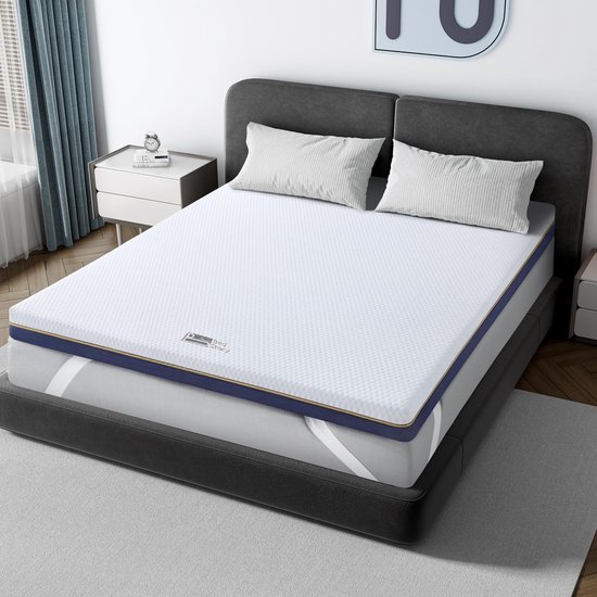Topper 180x 200 cm, 7,5 cm hoogte H3 en H2 gel traagschuim topper,... bol