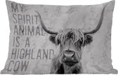 Buitenkussens - Tuin - Marmer - Schotse hooglander - Quote - 50x30 cm