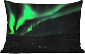 Buitenkussens - Tuin - Noorderlicht boven de bergen in IJsland - 50x30 cm