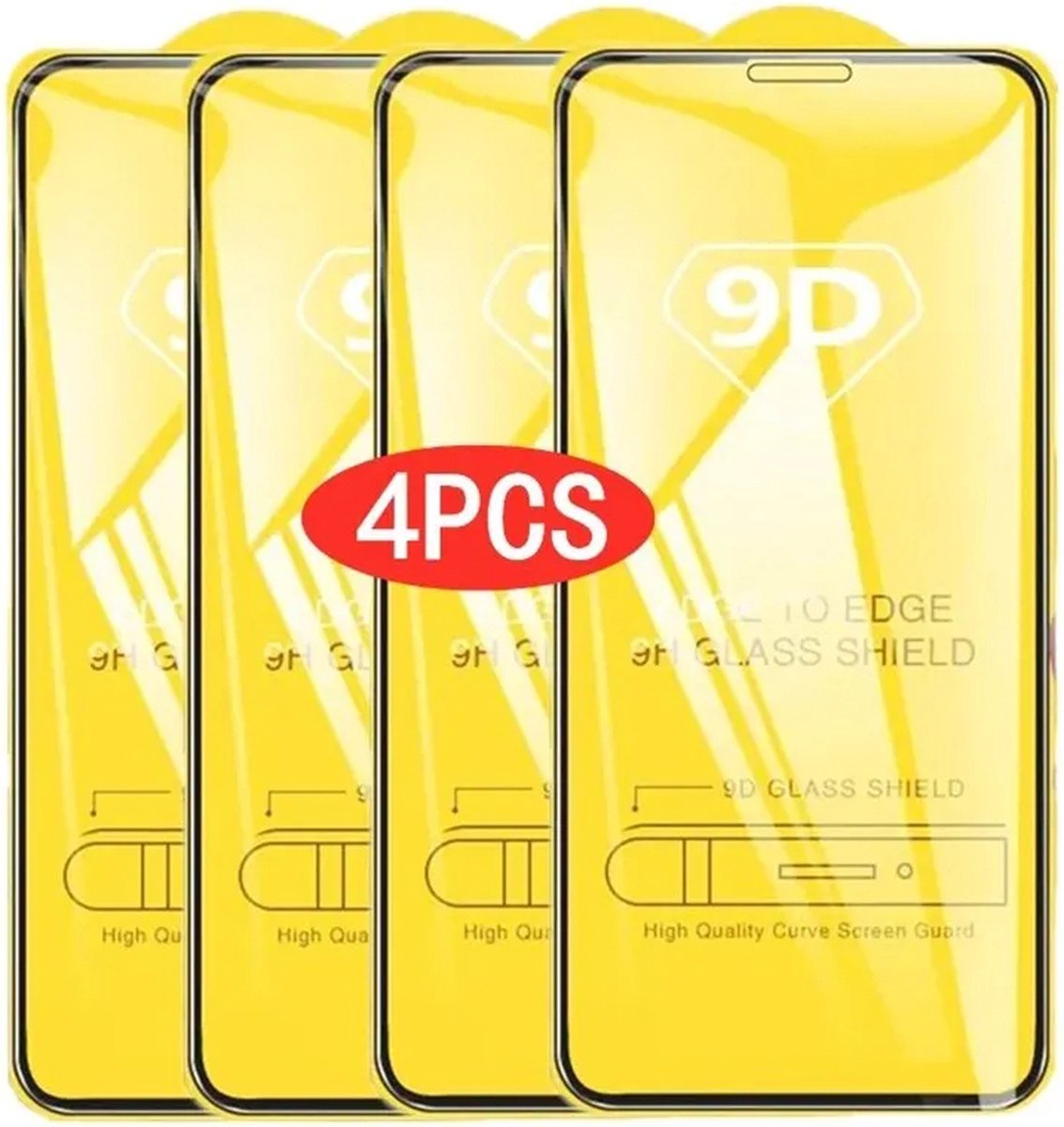 4 Stuks Full Cover Gehard Glas Voor Iphone 15 9d Schermbeschermer