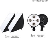 Sh Fotografie Softbox Licht Kit Vier Lamp Houders Continu Licht Systeem Met E27 Fotografische Lamp Accessoires Fotostudio