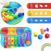 muzikaal babyspeelgoed,Baby-xylofoon met ballen en hamer leeftijd 6-12 maanden, educatief speelgoed, voor jongens en meisjes