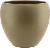 DK Design Bloempot/plantenpot - Vinci - olijfgroen mat - voor kamerplant - D24 x H27 cm