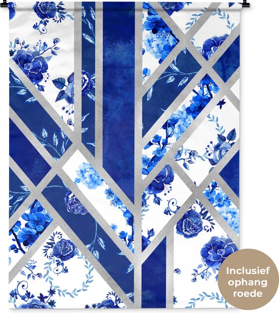 Tapisserie - Tapisserie - Bleu de Delft - Motif - Luxe - 120x160 cm - Tapisserie