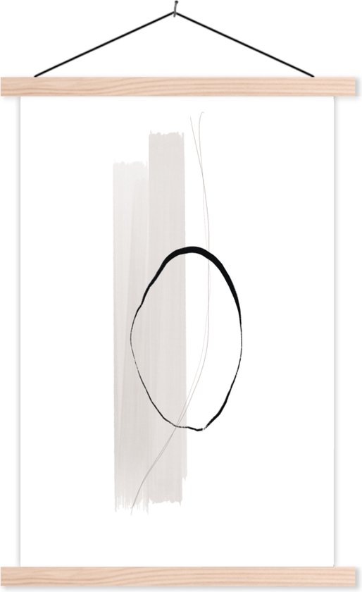 Posterhanger incl. Poster 120x180 cm - Schoolplaat - Abstract - Pastel - Design - Textielposter - Blanke latten