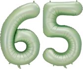 Cijfer Ballonnen Ballon Cijfer 65 Verjaardag Versiering Feest Helium Ballonnen Cijferballon Folieballon Groen Xl Formaat