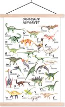 Affiche scolaire - Alphabet - Dinosaures - Chambre d'enfant - 40x60 cm - Lattes vierges