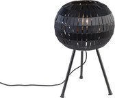 QAZQA zoe - Moderne Tafellamp - 1 lichts - H 42 cm - Zwart - Woonkamer | Slaapkamer | Keuken