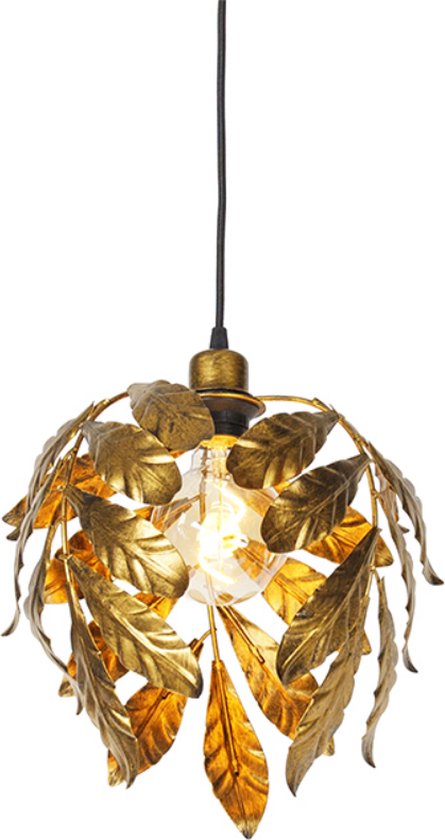 QAZQA linden - Klassieke Hanglamp - 1 lichts - Ø 30 cm - Goud/messing - Woonkamer | Slaapkamer | Keuken