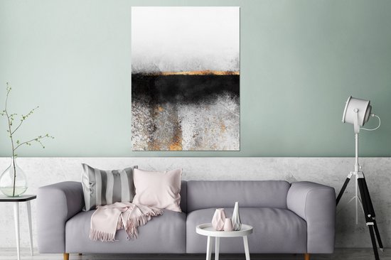 Décoration murale Métal - Aluminium Peinture Industriel - Goud - Abstrait - Luxe - 90x120 cm - Dibond - Photo sur aluminium - Décoration murale industrielle - Pour le salon / chambre