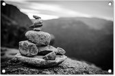 Tuindecoratie Balancerende stenen in Noorwegen - 60x40 cm - Tuinposter - Tuindoek - Buitenposter